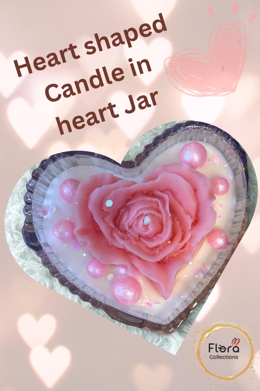Heart-Shaped Candle in Heart Jar – Lavender Fragrance | Romantic Gifting Candle