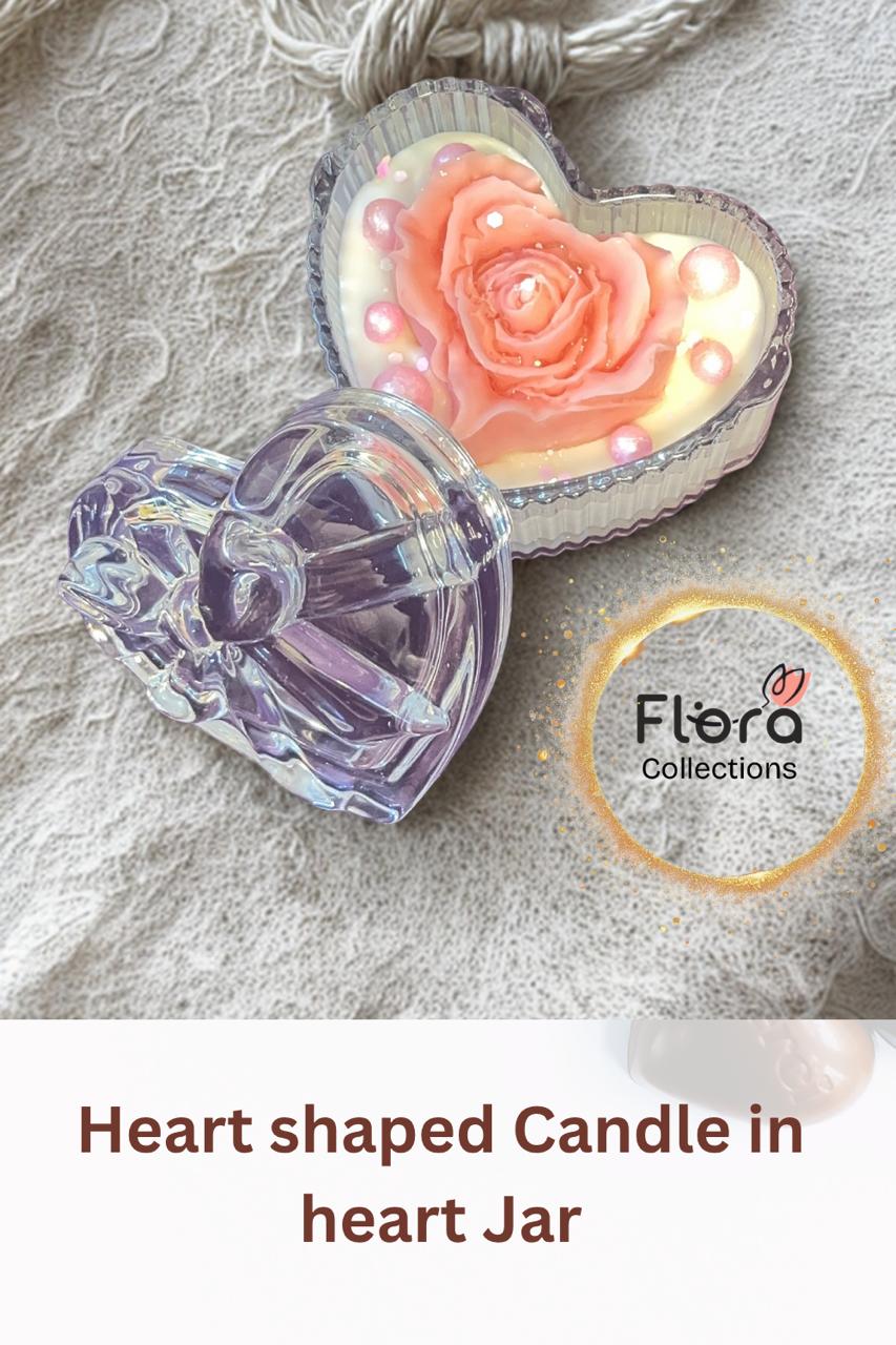 Heart-Shaped Candle in Heart Jar – Lavender Fragrance | Romantic Gifting Candle