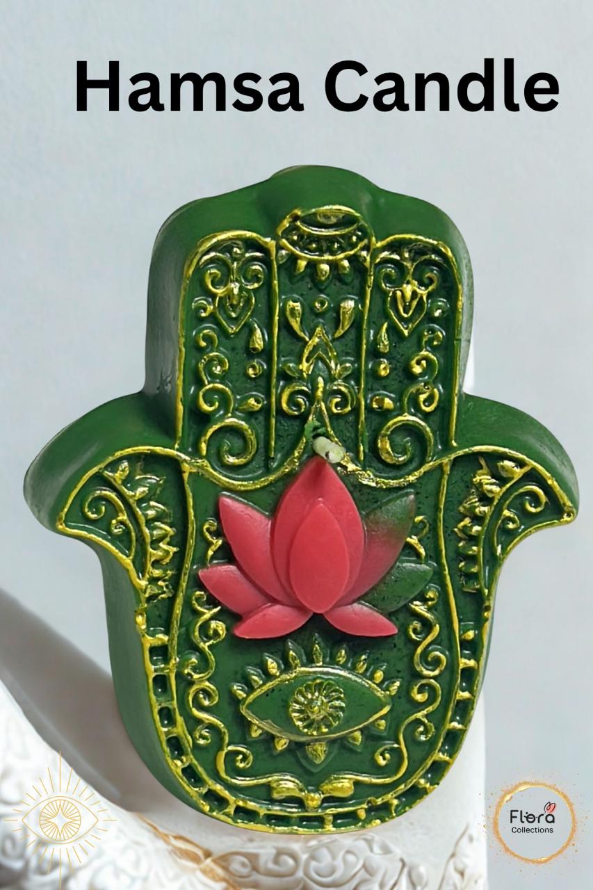 Hamsa Candle – Protective Evil Eye Décor Candle with Soothing Fragrance | Handcrafted Design