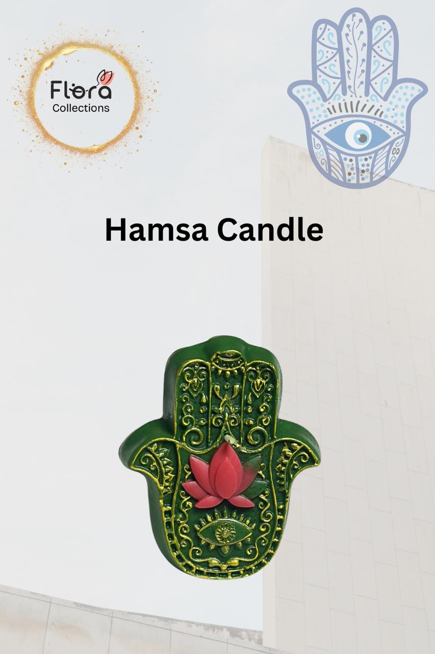 Hamsa Candle – Protective Evil Eye Décor Candle with Soothing Fragrance | Handcrafted Design