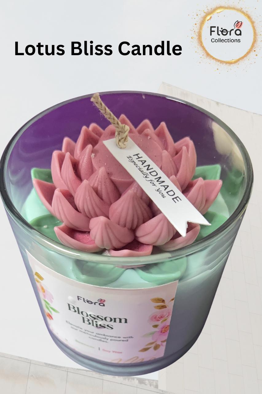 Lotus Glass Candle – Beeswax Candle with Lotus Fragrance | Elegant Gifting Candle