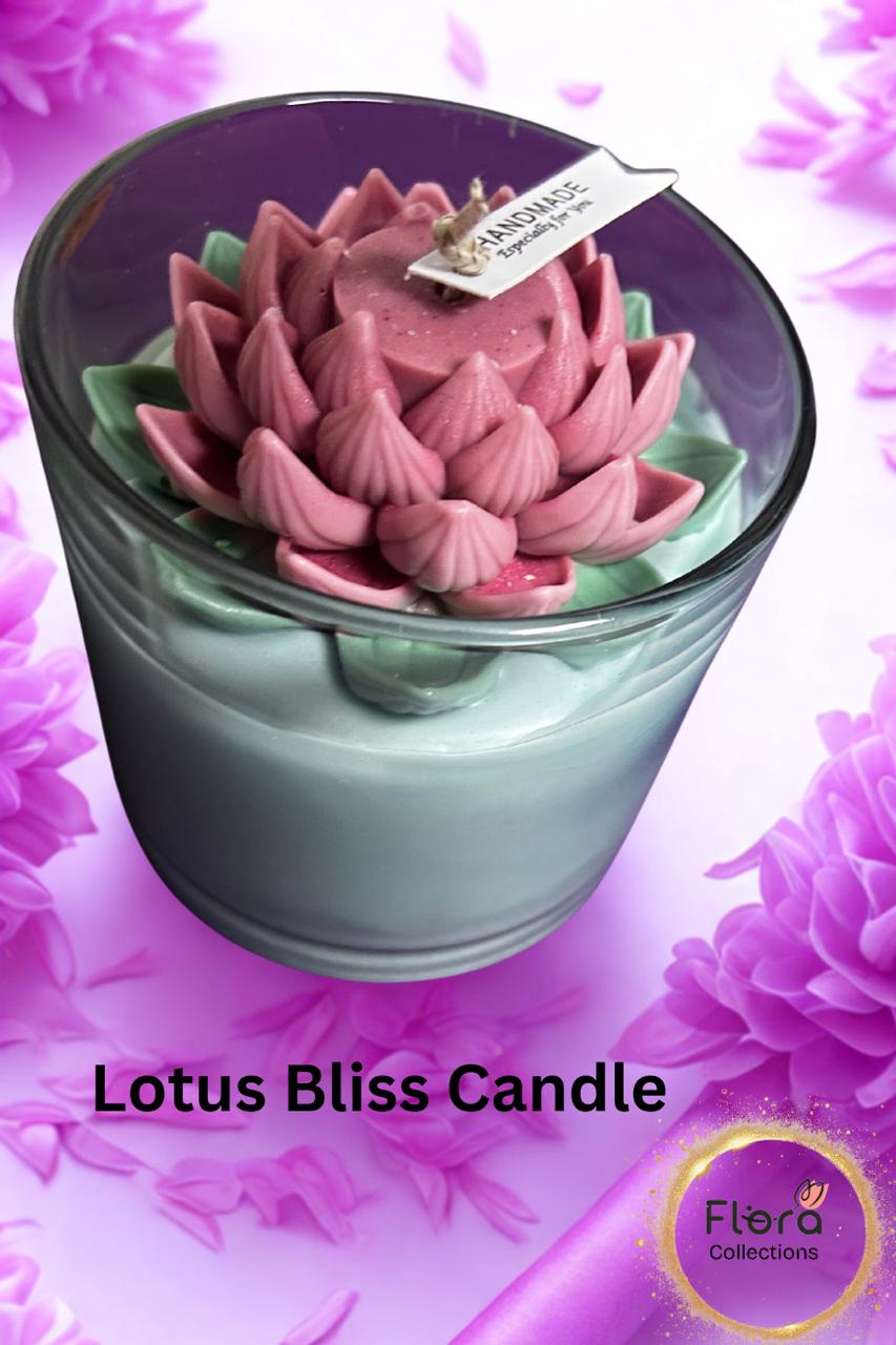 Lotus Glass Candle – Beeswax Candle with Lotus Fragrance | Elegant Gifting Candle