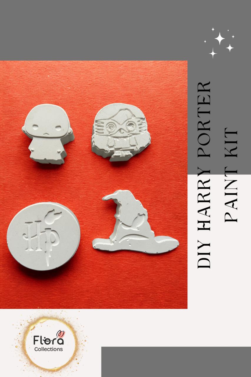 Harry Potter DIY Gypsum Painting Kit – Kids Creative Activity Box , Paint + Brush Included (Pack Of 12)