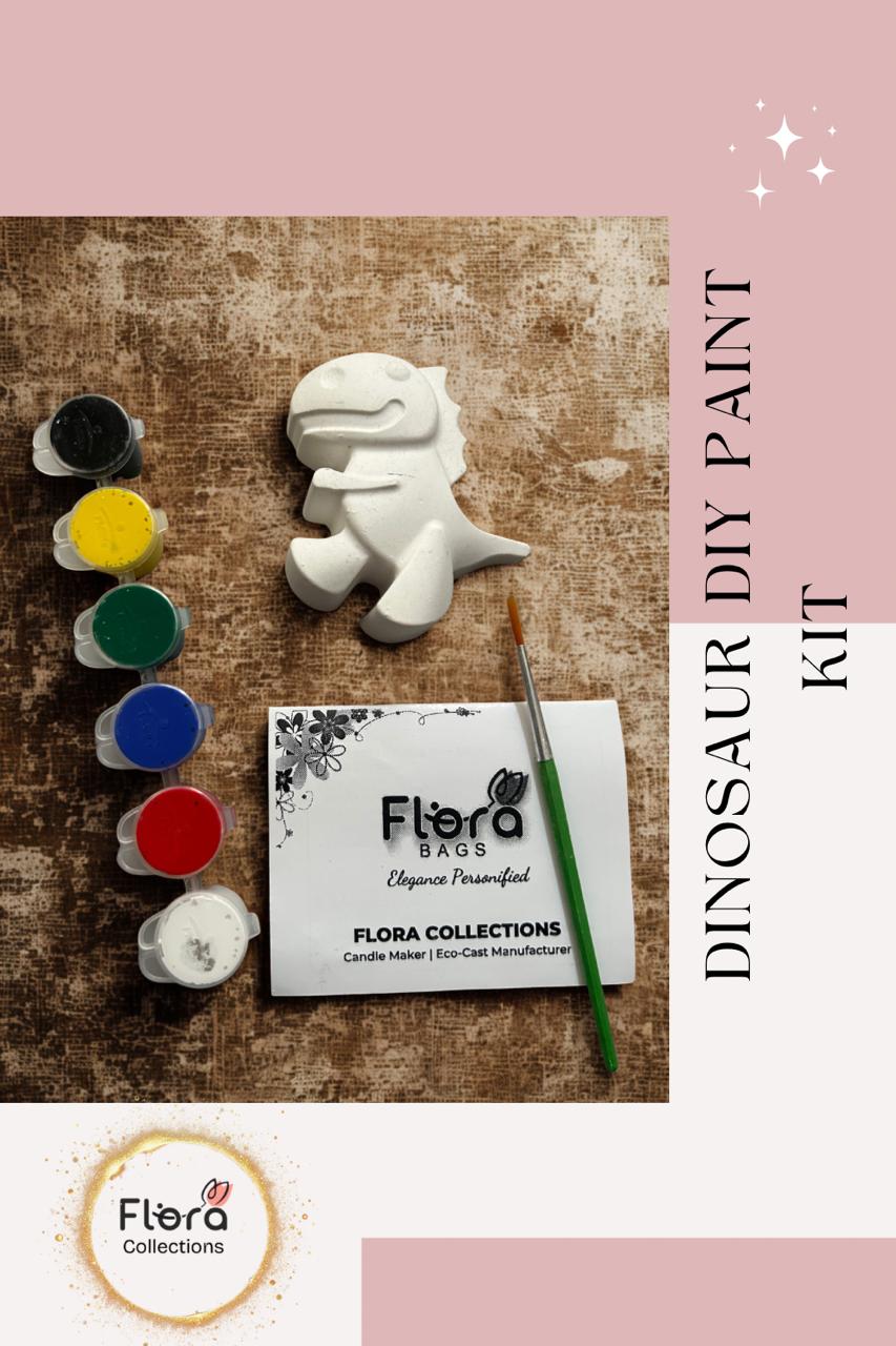 Dinosaur DIY Painting Kit – Gypsum Props with Paints, Brush & User Manual | Kids Creative Activity Set (Pack Of 12)