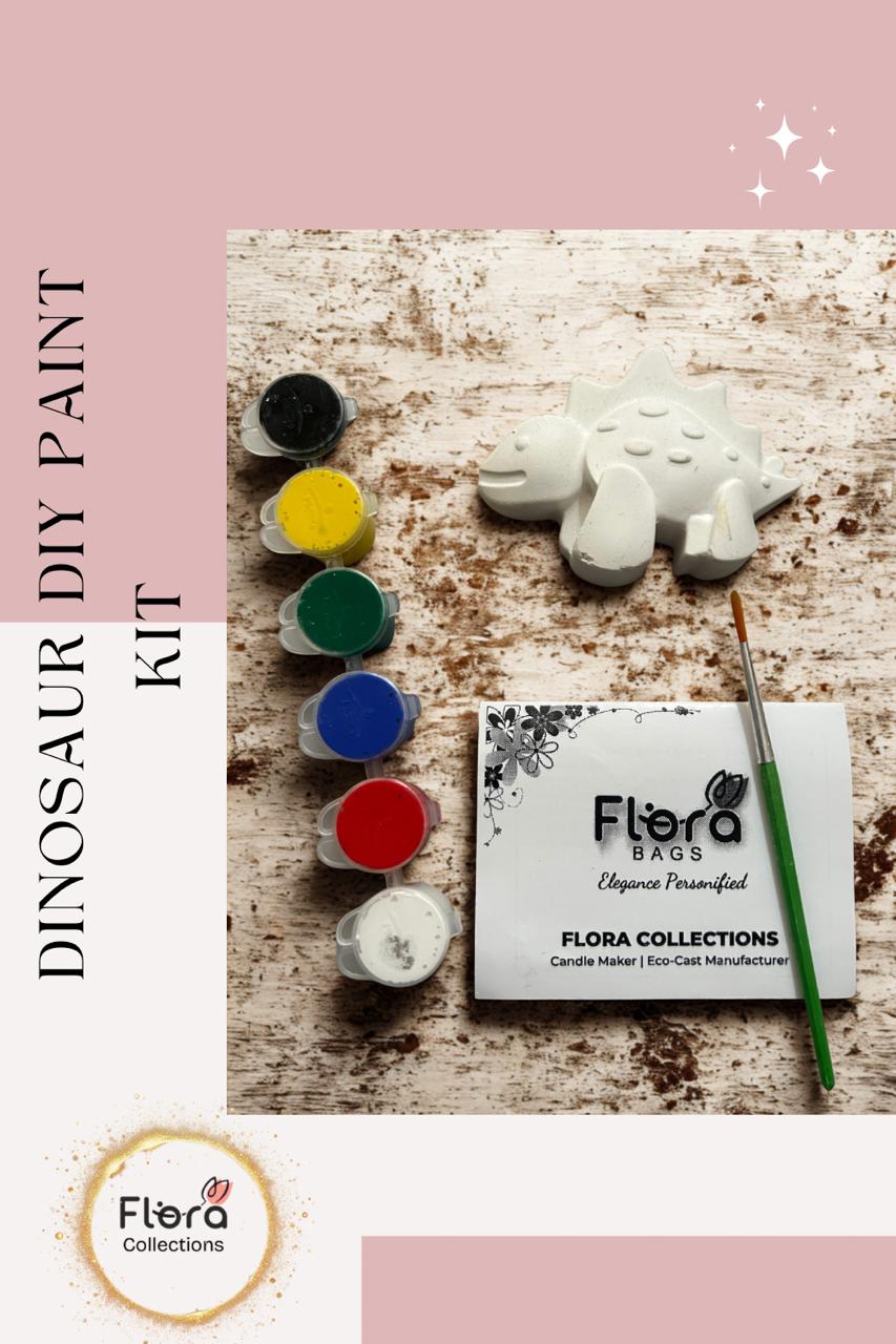 Dinosaur DIY Painting Kit – Gypsum Props with Paints, Brush & User Manual | Kids Creative Activity Set (Pack Of 12)