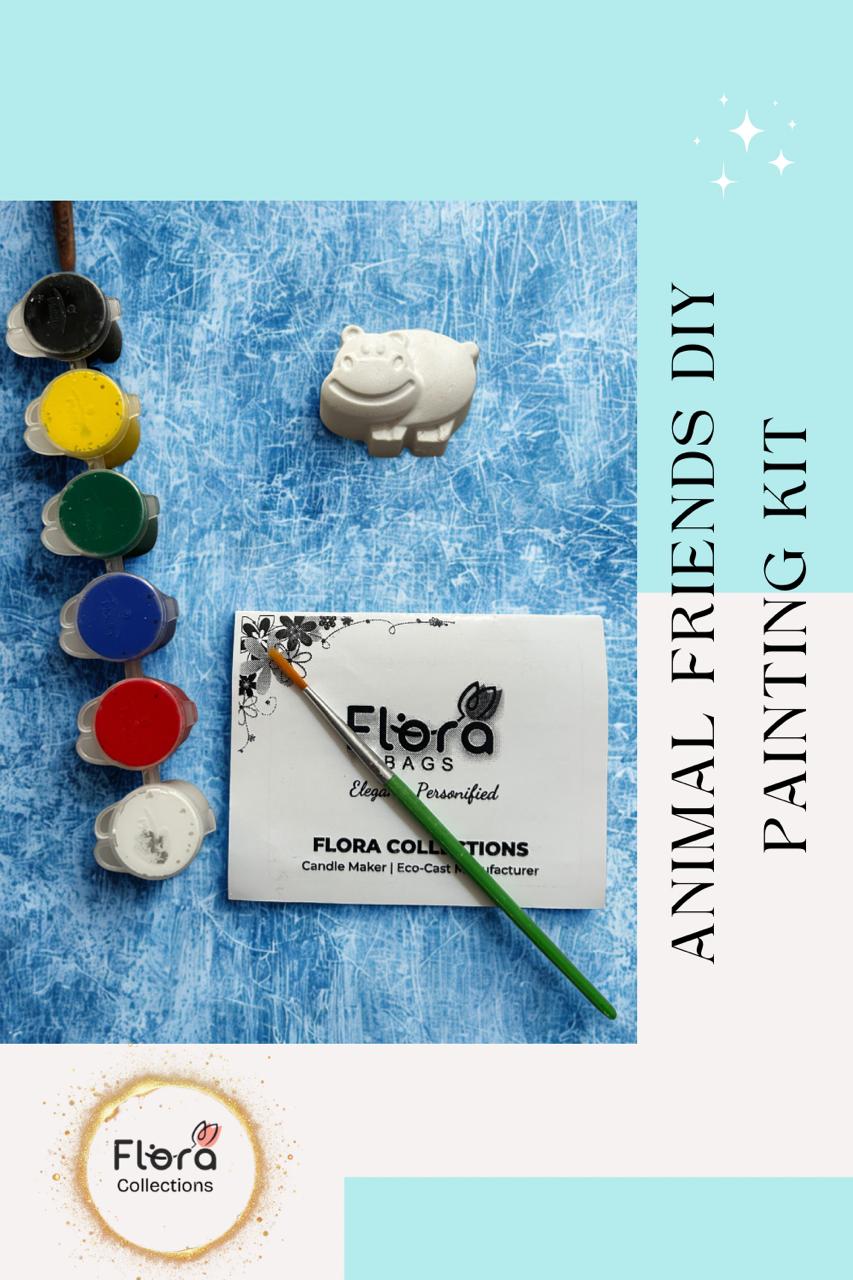 Animal Friends DIY Painting Kit – Gypsum Props with Paints, Brush & Manual | Creative Kids Art Set (Pack Of 12)
