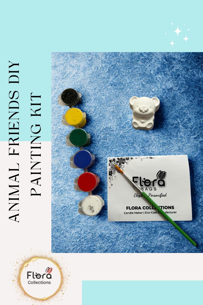 Animal Friends DIY Painting Kit – Gypsum Props with Paints, Brush & Manual | Creative Kids Art Set (Pack Of 12)