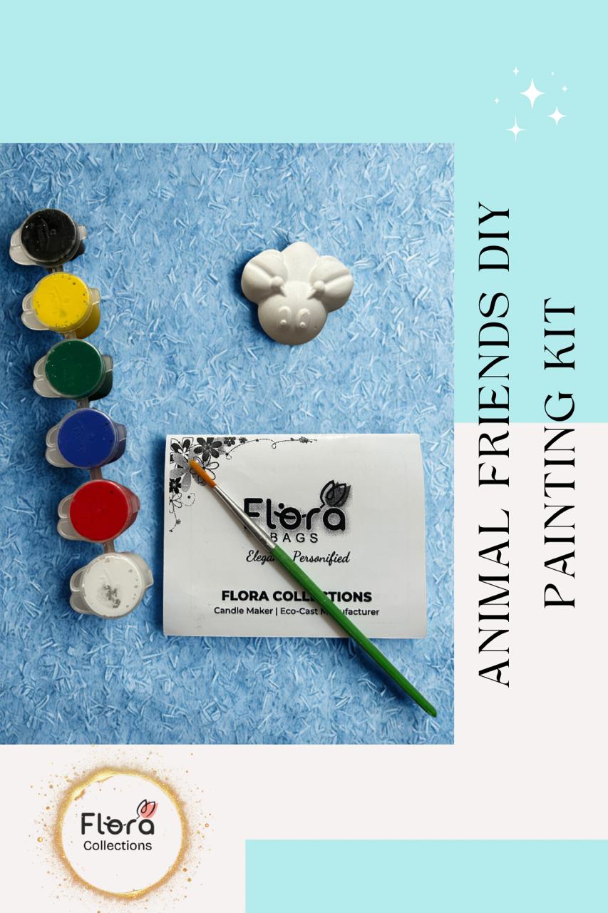 Animal Friends DIY Painting Kit – Gypsum Props with Paints, Brush & Manual | Creative Kids Art Set (Pack Of 12)