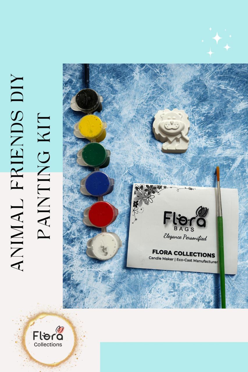 Animal Friends DIY Painting Kit – Gypsum Props with Paints, Brush & Manual | Creative Kids Art Set (Pack Of 12)
