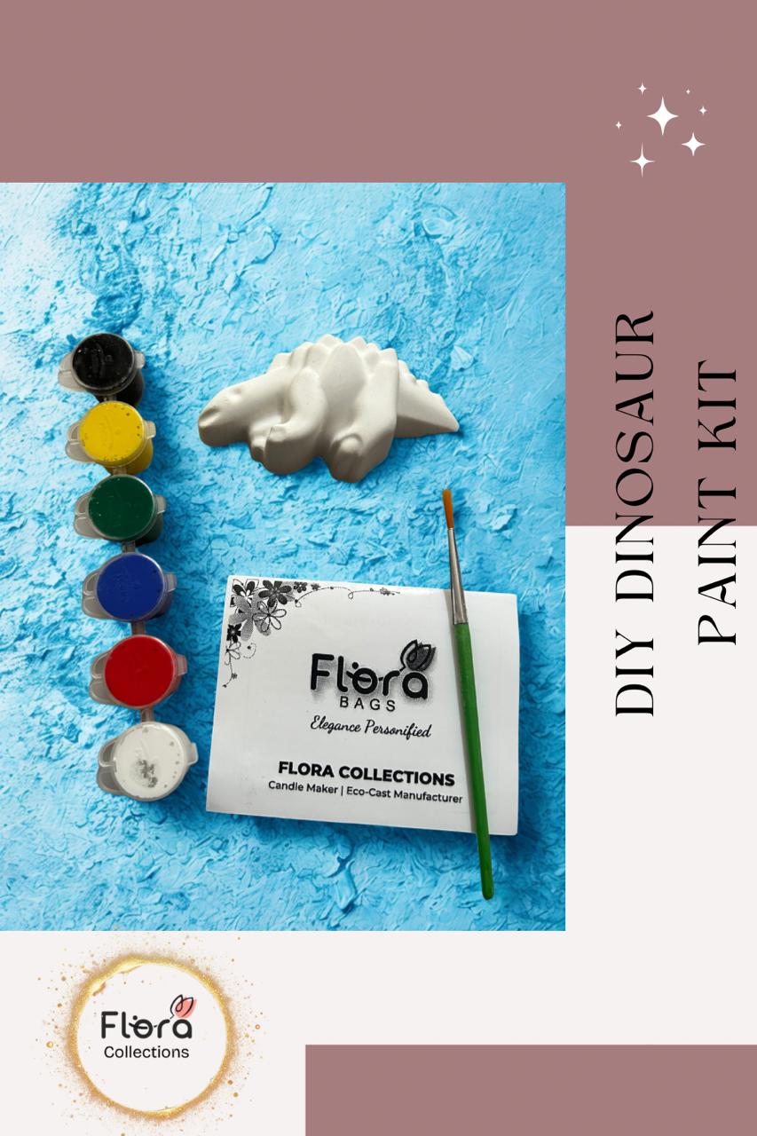 DIY Dinosaur Painting Kit – Gypsum Figurines with Paints & Brush, Kids Creative Activity Set (Pack Of 12)