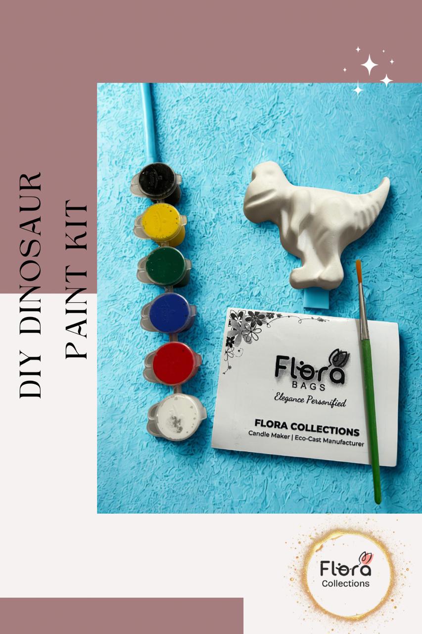 DIY Dinosaur Painting Kit – Gypsum Figurines with Paints & Brush, Kids Creative Activity Set (Pack Of 12)