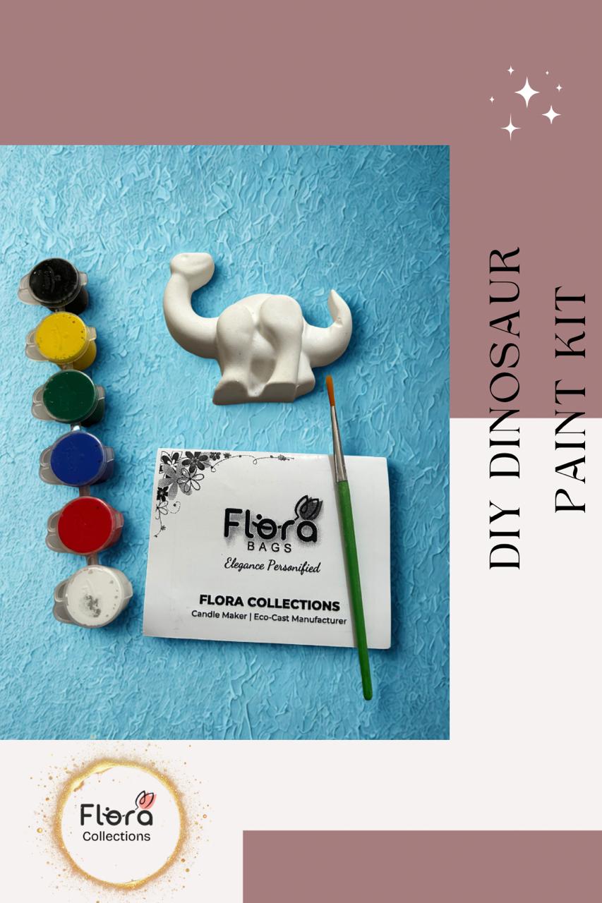 DIY Dinosaur Painting Kit – Gypsum Figurines with Paints & Brush, Kids Creative Activity Set (Pack Of 12)