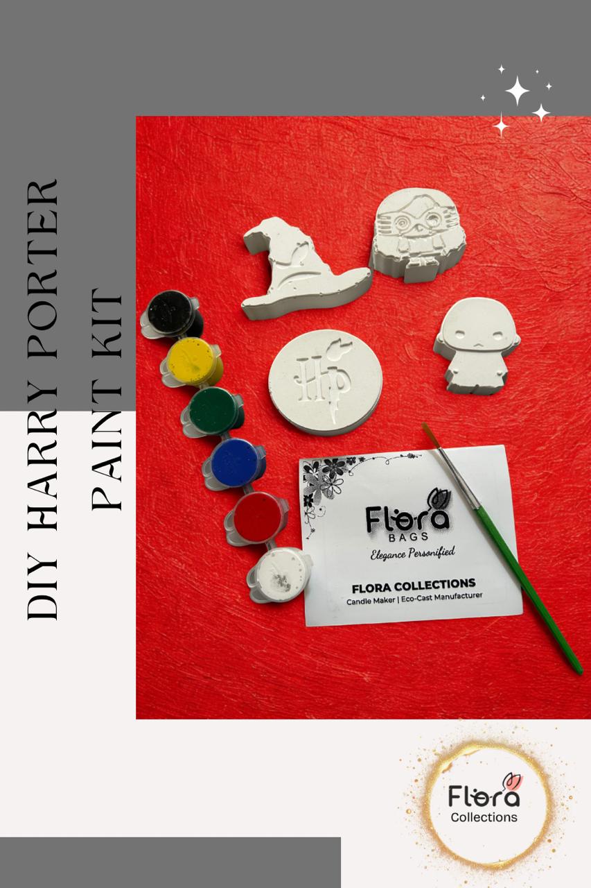 Harry Potter DIY Gypsum Painting Kit – Kids Creative Activity Box , Paint + Brush Included (Pack Of 12)