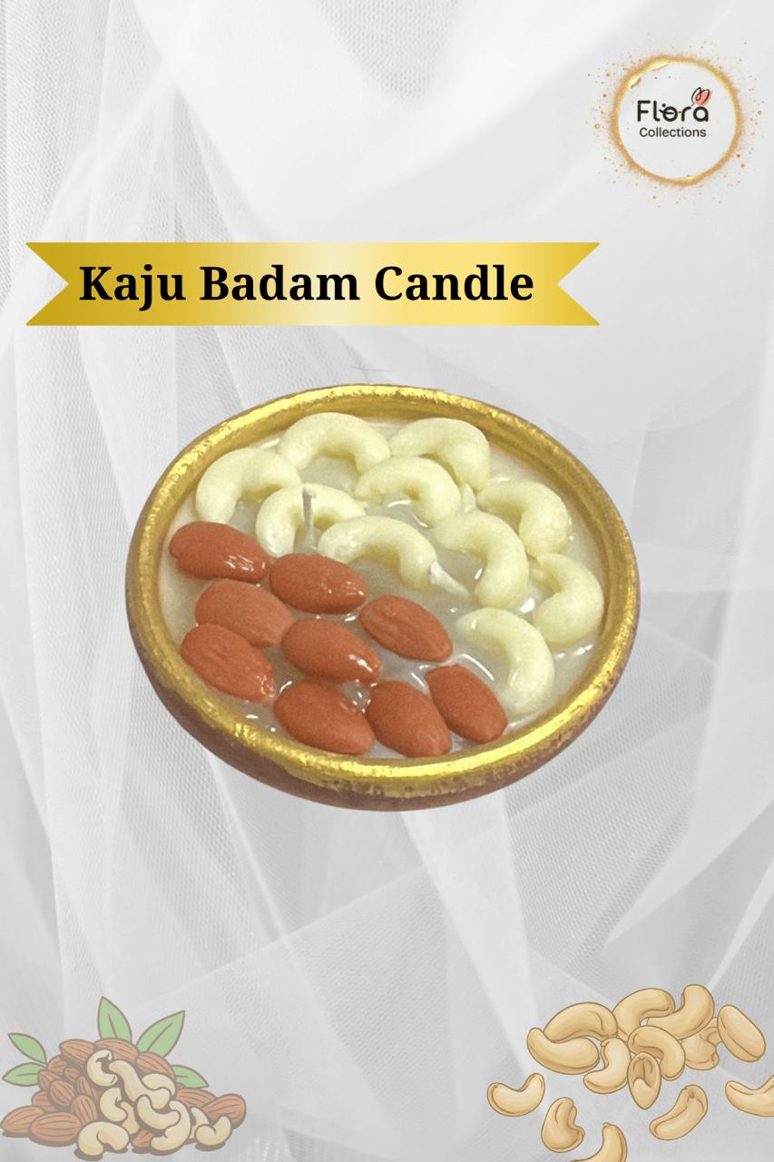 Kaju Badam Candle – Soy Wax Saffron Scented Food-Themed Candle | Artistic Décor & Gifting