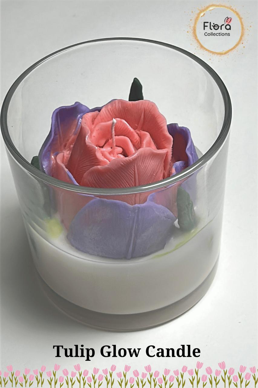 Tulip in Jar Candle – Soy Wax Lavender Fragrance | Elegant Floral Decor Candle
