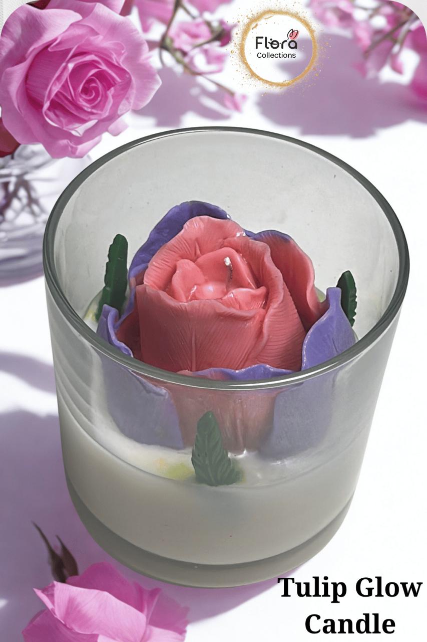Tulip in Jar Candle – Soy Wax Lavender Fragrance | Elegant Floral Decor Candle