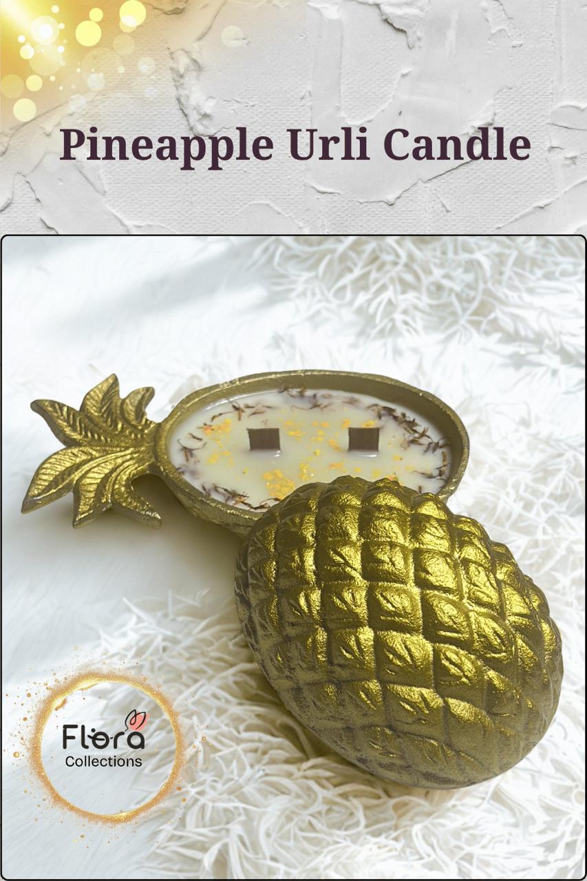 Pineapple Urli Candle – Coco Soy Wax with Chandan & Turmeric Fragrance | Luxury Décor Candle