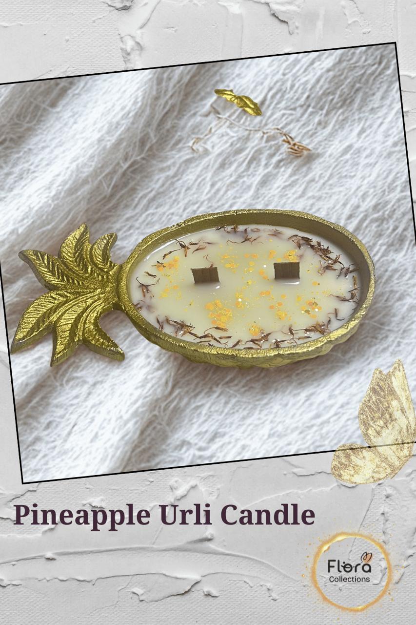 Pineapple Urli Candle – Coco Soy Wax with Chandan & Turmeric Fragrance | Luxury Décor Candle