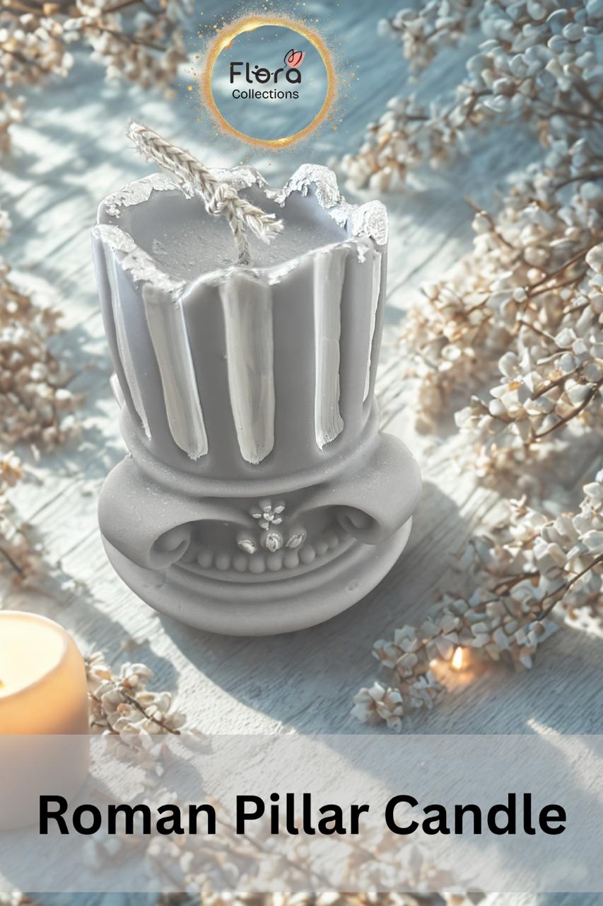 Roman Pillar Candle – Architectural Theme Soy Wax Candle | Forest Fragrance Décor Piece