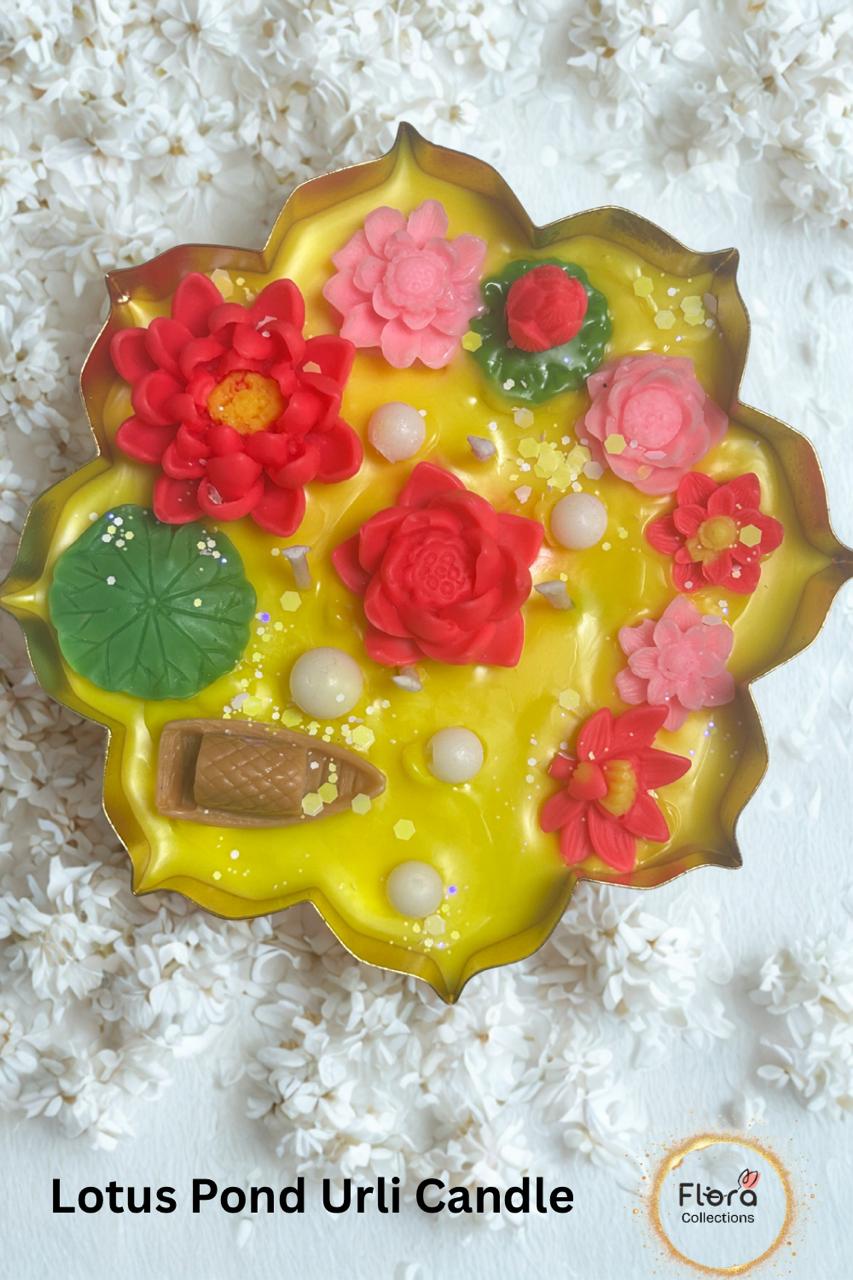 4Lotus Urli Candle – Soy Wax Lotus Fragrance Candle | Elegant Floral Decor Piece
